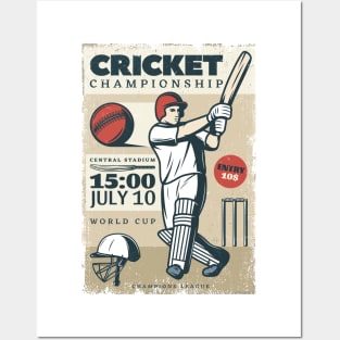 Vintage cricket Posters and Art